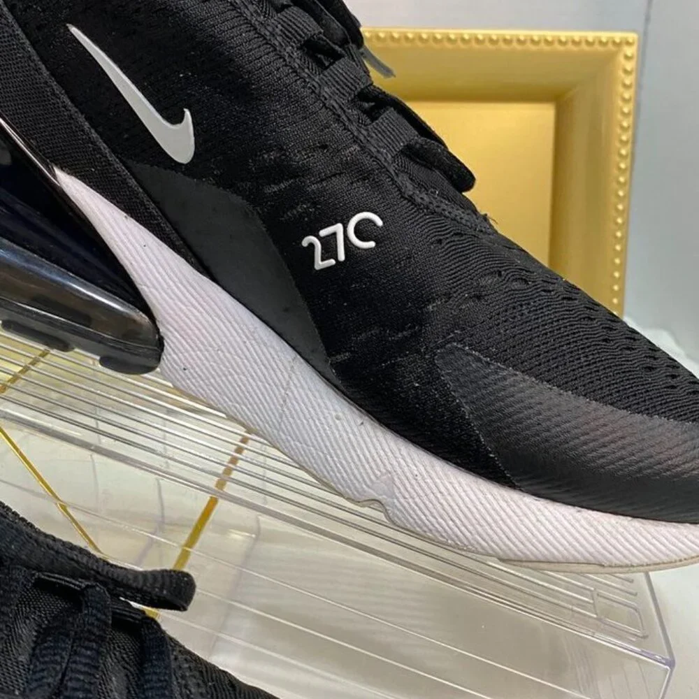 Nike Air Max 270 Black White Sneakers Women’s 7.5 Lifestyle Running Shoes - Picture 13 of 15